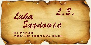 Luka Sazdović vizit kartica
